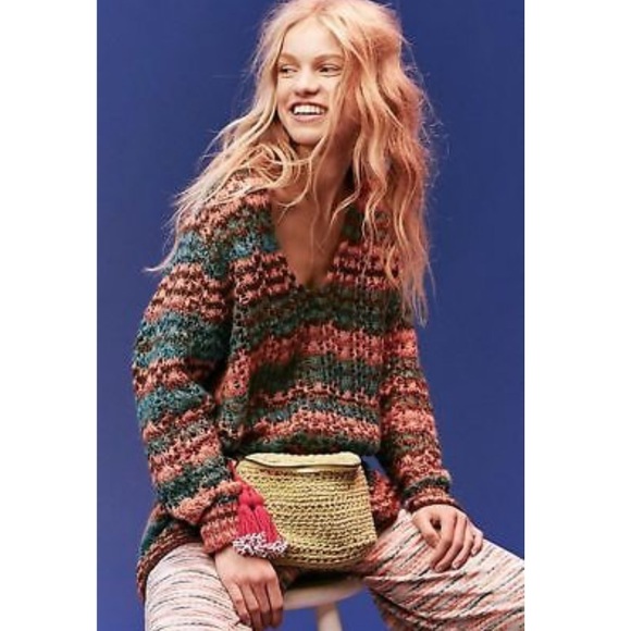 Free People Crochet Pullover Slouchy Sweater NWT - Picture 2 of 4